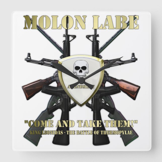 Relógio Quadrado Molon Labe - ?a alteração (Frente)