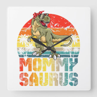 Relógio Quadrado Mommysaurus T Rex Dinosaur Mamãe Surus Mat