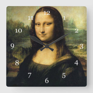 Relógio Quadrado Mona Lisa, Leonardo Da Vinci
