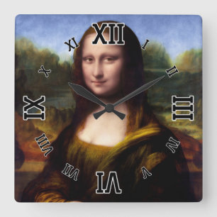 Relógio Quadrado Mona Lisa (Retrato de Lisa Gherardini)