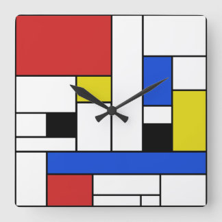 Relógio Quadrado Mondrian alinha o pulso de disparo de parede