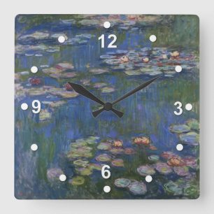 Relógio Quadrado Monet Water Lily Wall Clock