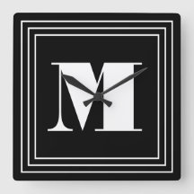 Monograma de 3 Quadros | Preto e branco