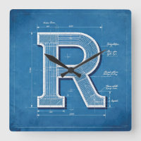Monograma de Letra R em Blueprint