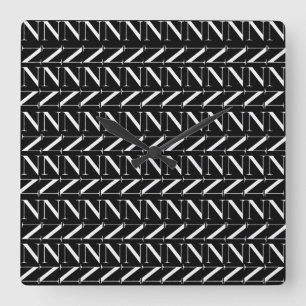 Relógio Quadrado Monograma - Letra inicial N