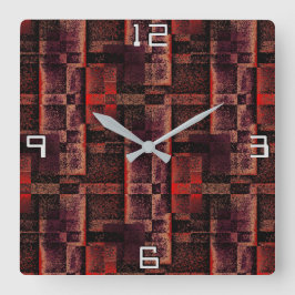 Relógio Quadrado Montagem digital do mármore vermelho granito