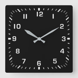 Relógio Quadrado Montagem do Núcleo Branco Quadrado em Preto