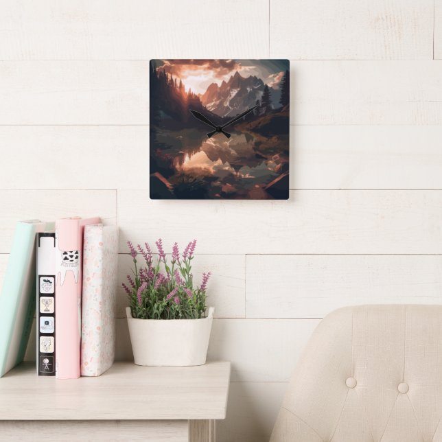 Relógio Quadrado Montagens do Espelho (Sala de leitura)