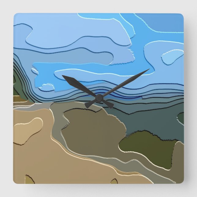 RELÓGIO QUADRADO MONTANHAS (Frente)