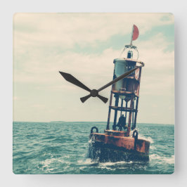 Relógio Quadrado Montauk Salvage Co. Buoy Wall Clock
