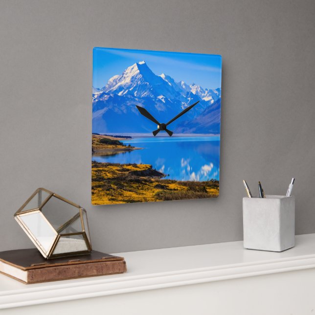 Relógio Quadrado Monte Cook sobre o lago Pukaki, NZ (Escritório)