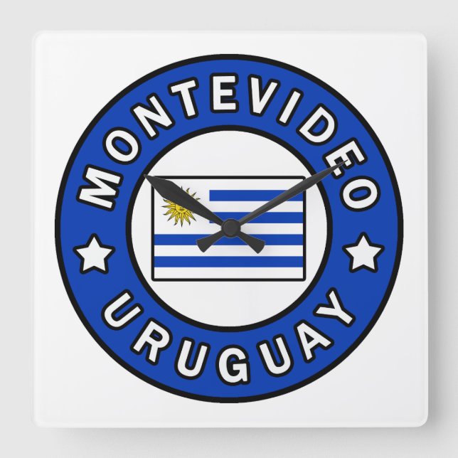 Relógio Quadrado Montevidéu Uruguai (Frente)