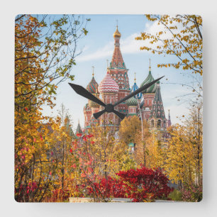Relógio Quadrado Monuments St. Basil's Cathedral Moscow