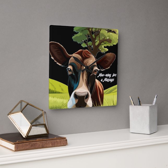 Relógio Quadrado Moo-ning para uma Massagem (Escritório)