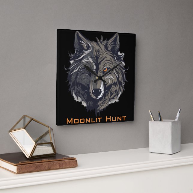 Relógio Quadrado Moonlit Hunt (Escritório)
