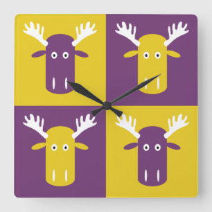 Relógio Quadrado Moose Head Pop Art wall clock