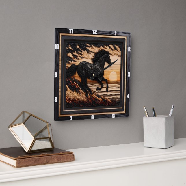 Relógio Quadrado Morgan Shore Sprint: Estilo Gravado Texturizado (Escritório)