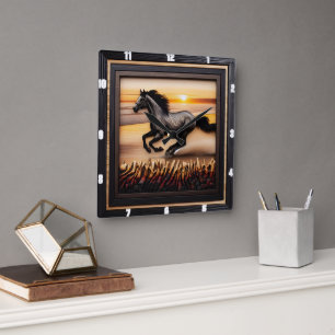 Relógio Quadrado Morgan Wave Chase: Efeito Texturado da Madeira