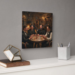 Relógio Quadrado Morgan Wyatt Virgil Earp Doc Holiday Jogando Poker