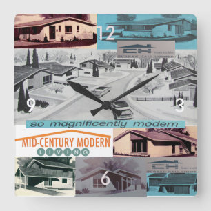 Relógio Quadrado Mosaico 60s moderno Retro-licious!