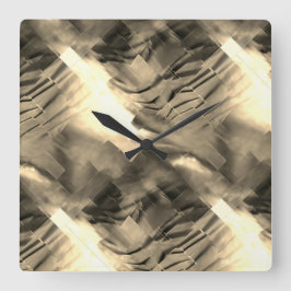 Relógio Quadrado Mosaico abstrato estranho com choque de tons