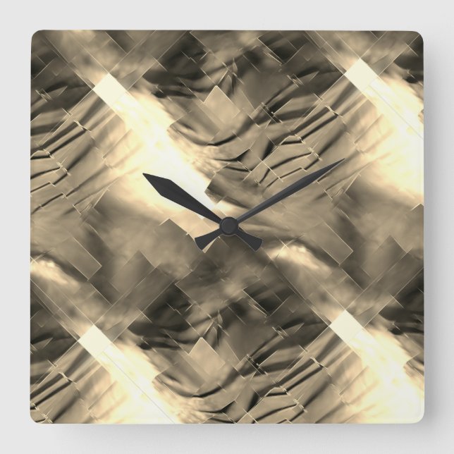 Relógio Quadrado Mosaico abstrato estranho com choque de tons (Frente)