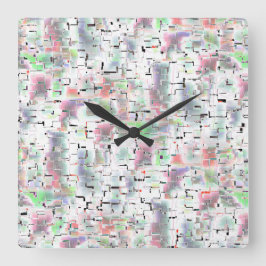 Relógio Quadrado Mosaico de papel em cores opacas e garoa pequena