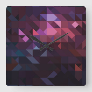 Relógio Quadrado Mosaico de triângulo