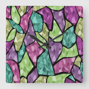 Relógio Quadrado Mosaico sem costura do azulejo caleidoscópio abst