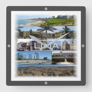 Relógio Quadrado mosaico zPE008 de LIMA no Peru, América,