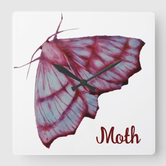 Relógio Quadrado Moth (Frente)