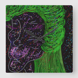 Relógio Quadrado Mother of Galaxies Wall Clock