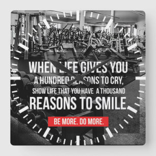 Relógio Quadrado Motivação de Gym de Workout