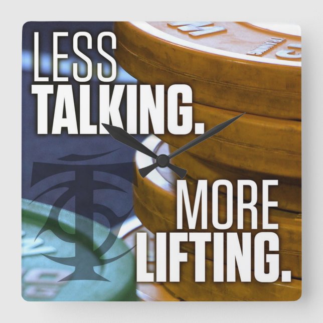 Relógio Quadrado Motivação de Workout de Gym de Construção de Porme (Frente)