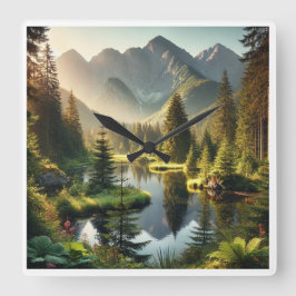 Relógio Quadrado Mountain Pond