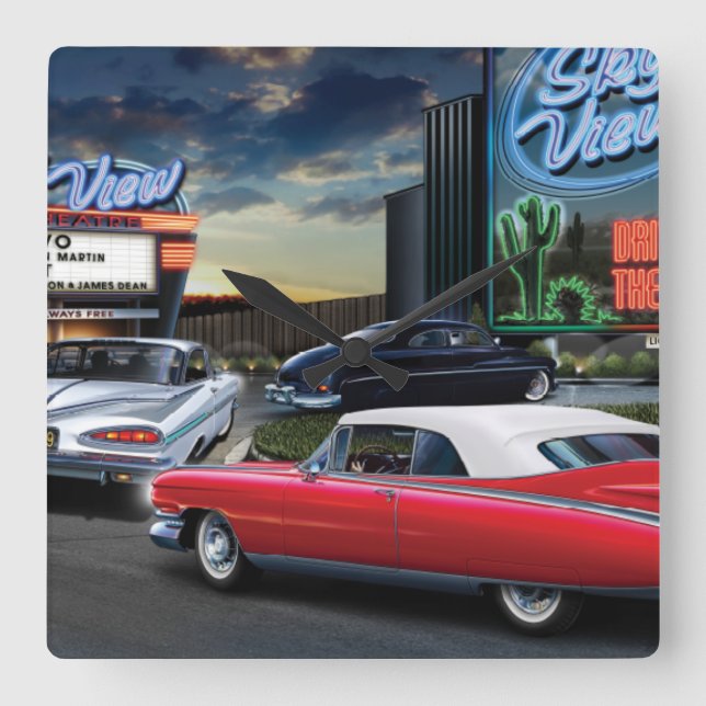 Relógio Quadrado Movimentação de Skyview dentro (Frente)