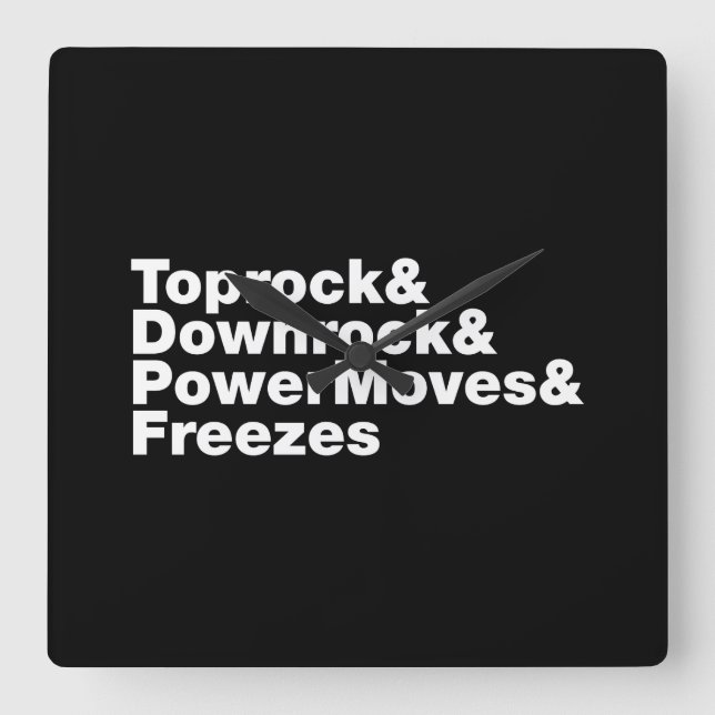 Relógio Quadrado Movimentações em Interrupção (Breakdancing) (Frente)