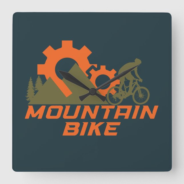 Relógio Quadrado MTB Bicicleta de Montanha Downhill Moderna (Frente)