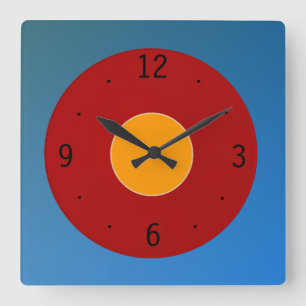 Relógio Quadrado Muito Comum Vermelho Azul Amarelo>Relógios De Cozi