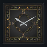 Relógio Quadrado Muito elegante Art Deco<br><div class="desc">Excelente e design de alta qualidade. Você vai adorar como os outros. Esteja livre para usar este design para outro produto que você quiser ou para alterar e adicionar seu texto. Obrigado.</div>