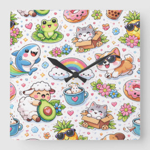 Relógio Quadrado Muito Fofo para Aguentar! 💖 Momentinhos Doces & F