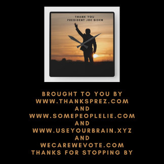 Relógio Quadrado Muito obrigado, Senhor Presidente Joe Biden