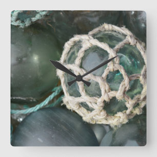 Relógio Quadrado Muitos tanques de pesca de vidro, Alasca