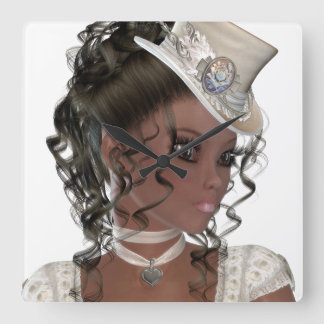 Relógio Quadrado Mulher bonito do afro-americano