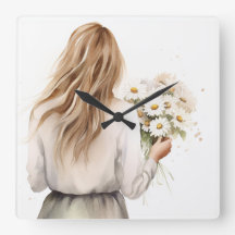 Mulher com Buquê de margarida