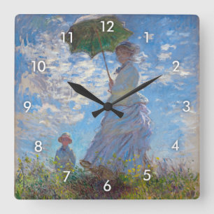 Relógio Quadrado Mulher com Parasol, Monet