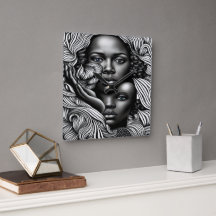 Mulheres Abstrato africanas de preto e branco