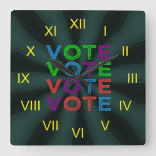 Relógio Quadrado Multi-colored VOTE