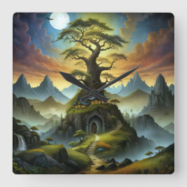 Relógio Quadrado Mundo perdido