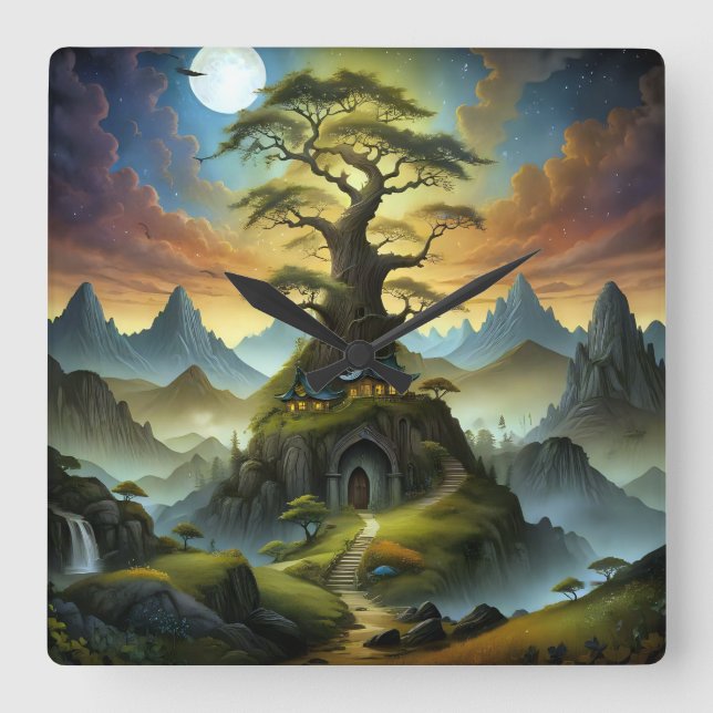 Relógio Quadrado Mundo perdido (Frente)